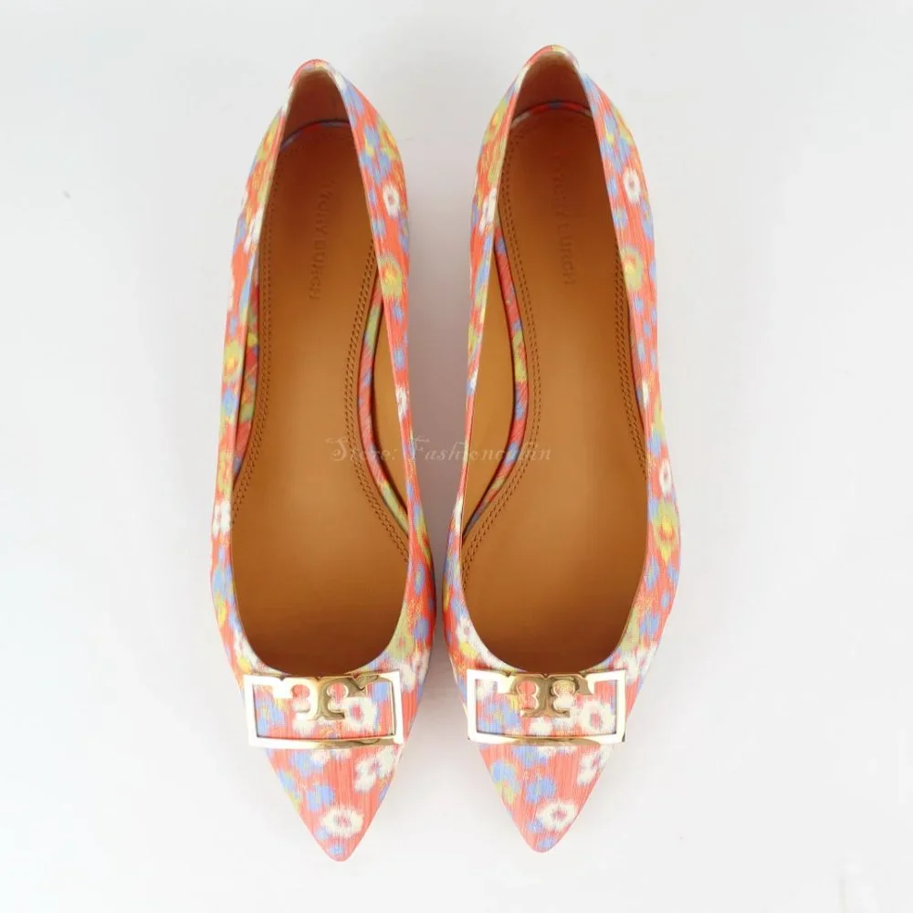 NEW Tory Burch Gigi Floral Ballet Flats, US 10.5M, Pointed Toe